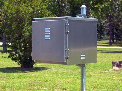 mount breaker box to steel pole|pole siding meter box.